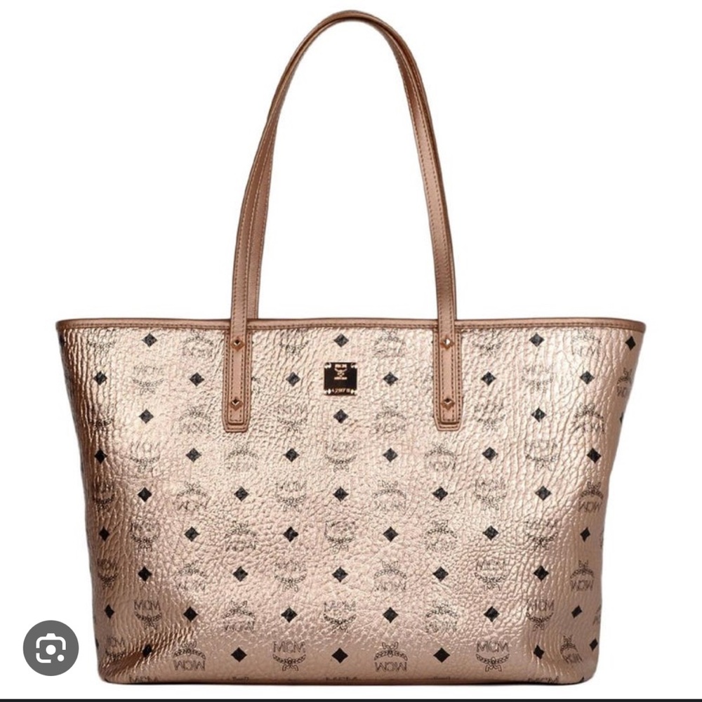 MCM rose gold tote